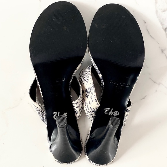 Colin Stuart snakeskin leather heeled mules sandals 9M - Picture 7 of 8